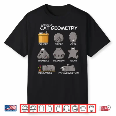 Cat Geometry Math Funny Cat Gifts For Relative Cat Kids Shirt