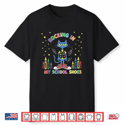 Cat Rocking In My School Shoes Funny Back To School Shirt