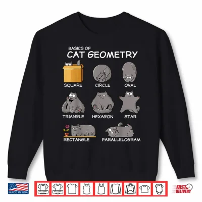 Sweatshirt Cat Geometry Math Funny Cat Gifts For Relative Cat Kids Shirt