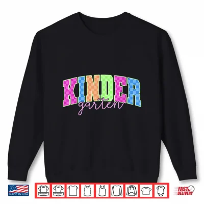 Sweatshirt Back To School Neon Checkered Kindergarten Colorful Teacher Shirt