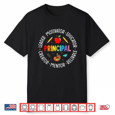 Funny Principal Life Rainbow Back To School Shirt