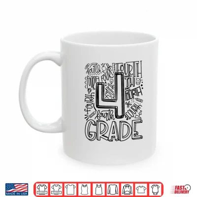 Mug Fourth Grade Typography Back To School Shirt