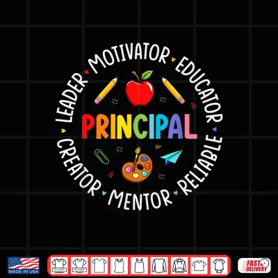 Design Funny Principal Life Rainbow Back To School Shirt