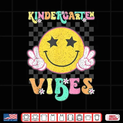 Design Kindergarten Vibes Smile Face Back To School Kinder Girl Kid Shirt