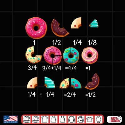 Design Math Donut Fraction Back To School Teacher Gifts Shirt