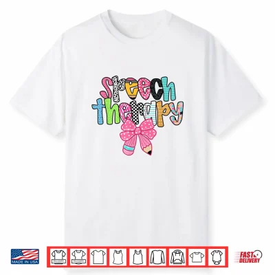 Speech Therapy Coquette Bow Pencil Back To School S L P Shirt