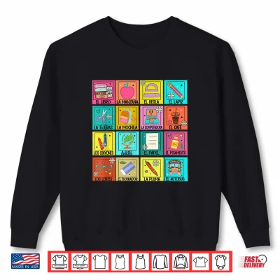 Sweatshirt Spanish Teacher Back To School Maestra Dual Language Crew Shirt