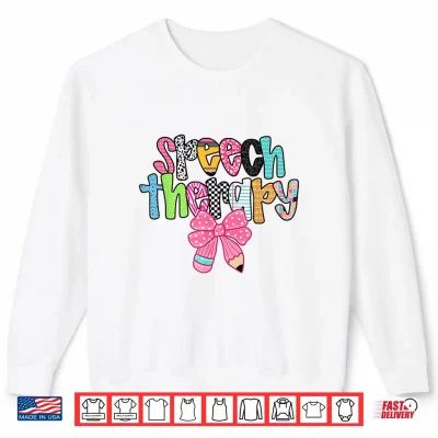 Sweatshirt Speech Therapy Coquette Bow Pencil Back To School S L P Shirt