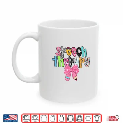 Mug Speech Therapy Coquette Bow Pencil Back To School S L P Shirt