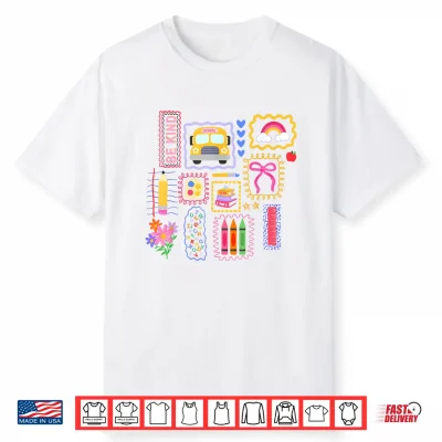 Teacher Colorful Doodle Back To School For Teacher Shirt
