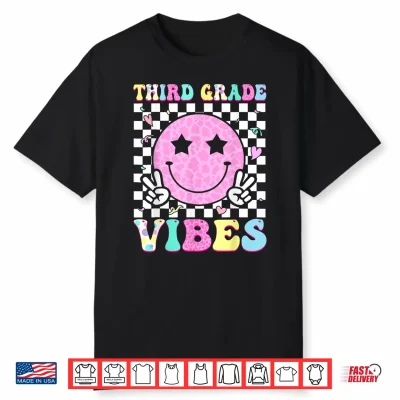 Third Grade Vibes Groovy Back To School Third Grade Girls Kids Shirt