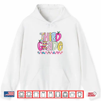 Hoodie Third Grade First Day Of School Third Grade Teacher Kid Shirt