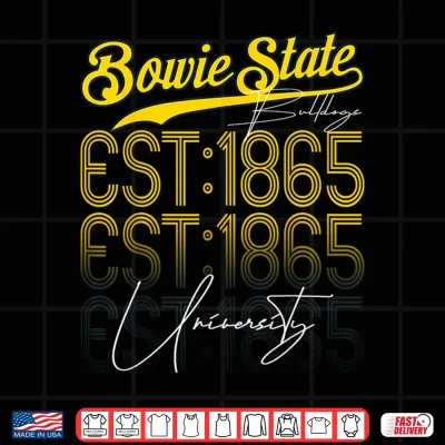 Design Team C H B C U Bowie Retro State Vintage Study University Era Shirt