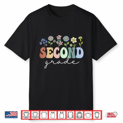 2Nd Grade Wildflower Floral Back To School Gift For Teachers Shirt