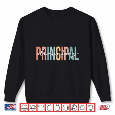 Sweatshirt Boho Retro Vintage Elementary Principal Back To School Shirt