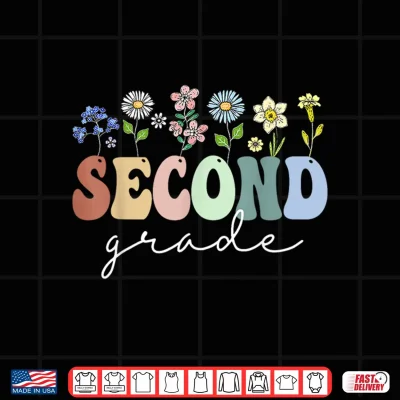Design 2nd Grade Wildflower Floral Back To School Gift For Teachers Shirt
