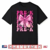First Day Of Pre K Girls Coquette Bow Back To School Prek Shirt