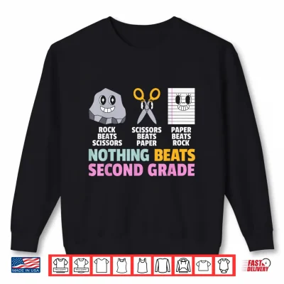Sweatshirt Nothing Beats 2nd Second Grade Back to School Teacher Kids Shirt