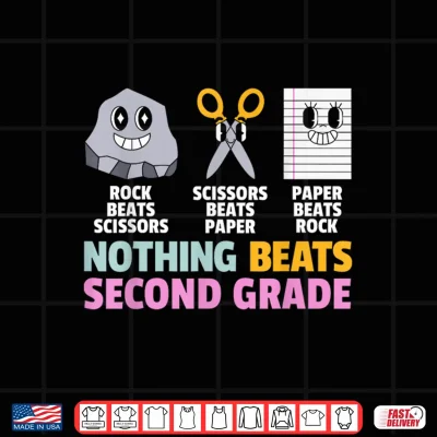 Design Nothing Beats 2nd Second Grade Back to School Teacher Kids Shirt