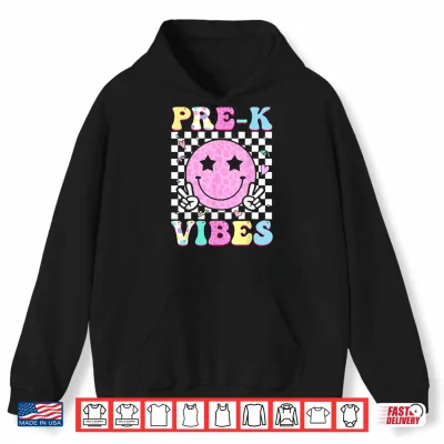 Hoodie Pre K Vibes Groovy Back to School PreK Preschool Girls Kids Shirt