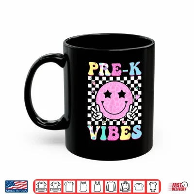 Mug Pre K Vibes Groovy Back to School PreK Preschool Girls Kids Shirt
