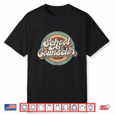 Retro School Counselor Back To School Teacher Squad Crew Shirt