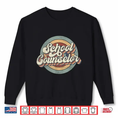 Sweatshirt Retro School Counselor Back To School Teacher Squad Crew Shirt