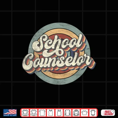 Design Retro School Counselor Back To School Teacher Squad Crew Shirt