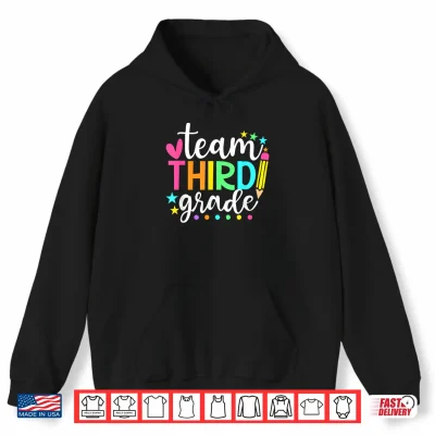 Hoodie 3rd Grade Team Pencil Teacher Student Back to School Girls Shirt