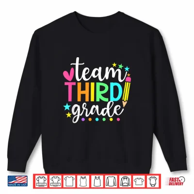 Sweatshirt 3rd Grade Team Pencil Teacher Student Back to School Girls Shirt