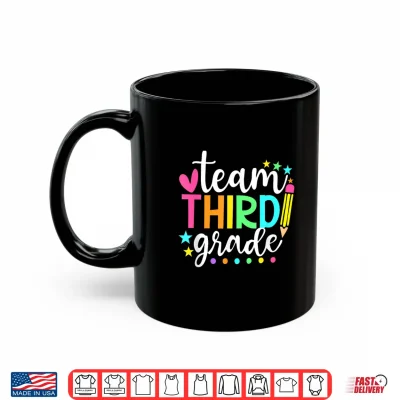 Mug 3rd Grade Team Pencil Teacher Student Back to School Girls Shirt
