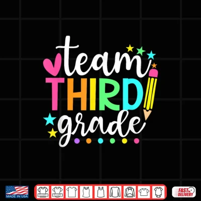 Design 3rd Grade Team Pencil Teacher Student Back to School Girls Shirt