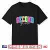 Back To School Neon Checkered Second Grade Colorful Teacher Shirt
