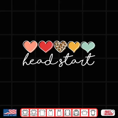 Design Back To School Head Start Heart Homeschool Headstart Teacher Shirt
