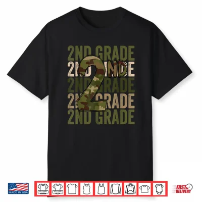 Camo Team 2Nd Grade Squad Back To School Teacher Kids Boys Shirt