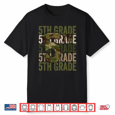 Camo Team 5Th Grade Squad Back To School Teacher Kids Boys Shirt
