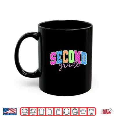 Mug Back To School Neon Checkered Second Grade Colorful Teacher Shirt