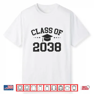 Class Of 2038 Grow With Me Space For Handprints On The Back Shirt