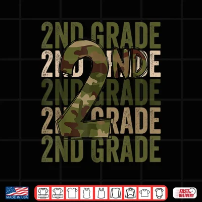 Design Camo Team 2nd Grade Squad Back To School Teacher Kids Boys Shirt