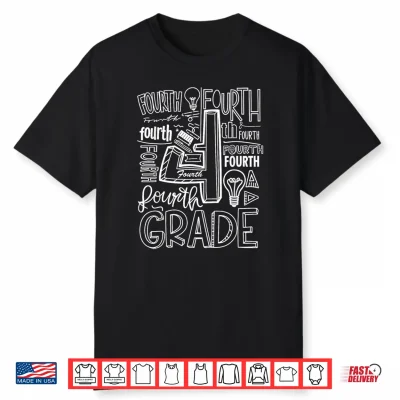 Fourth 4Th Grade Typography Back To School Shirt