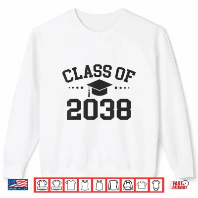 Sweatshirt Class of 2038 Grow with Me Space for Handprints On The Back Shirt