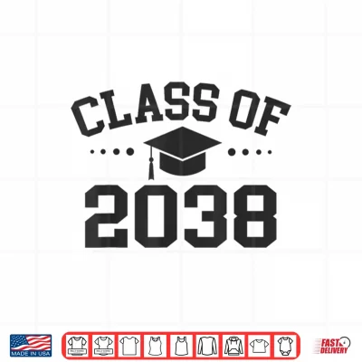 Design Class of 2038 Grow with Me Space for Handprints On The Back Shirt