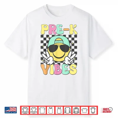 Pre K Vibes Smile Face Back To School Pre K Shirt