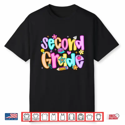 Preppy Second Grade Back To School 2Nd Grade Teachers Girls Shirt