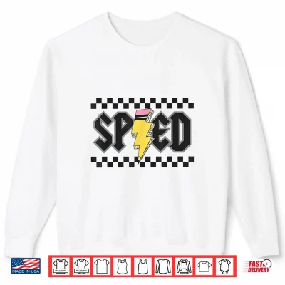 Sweatshirt Retro SPED Teacher Pencil Lightning Bolt Back To School Shirt