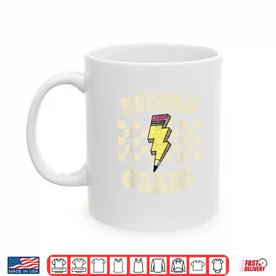 Mug Second Grade Lighting Bolt Pencil Retro 2nd Grade Teacher Shirt