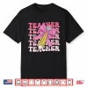 Teacher Pencil Back To School Groovy Pink Teacher First Day Shirt