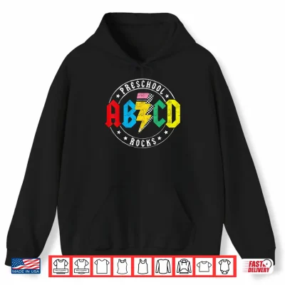 Hoodie ABCD Preschool Rocks 1st Day Pre K Teacher Back To School T Shirt