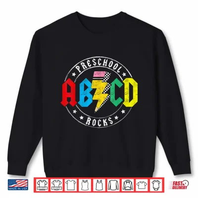 Sweatshirt ABCD Preschool Rocks 1st Day Pre K Teacher Back To School T Shirt