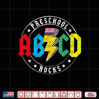 Design ABCD Preschool Rocks 1st Day Pre K Teacher Back To School T Shirt